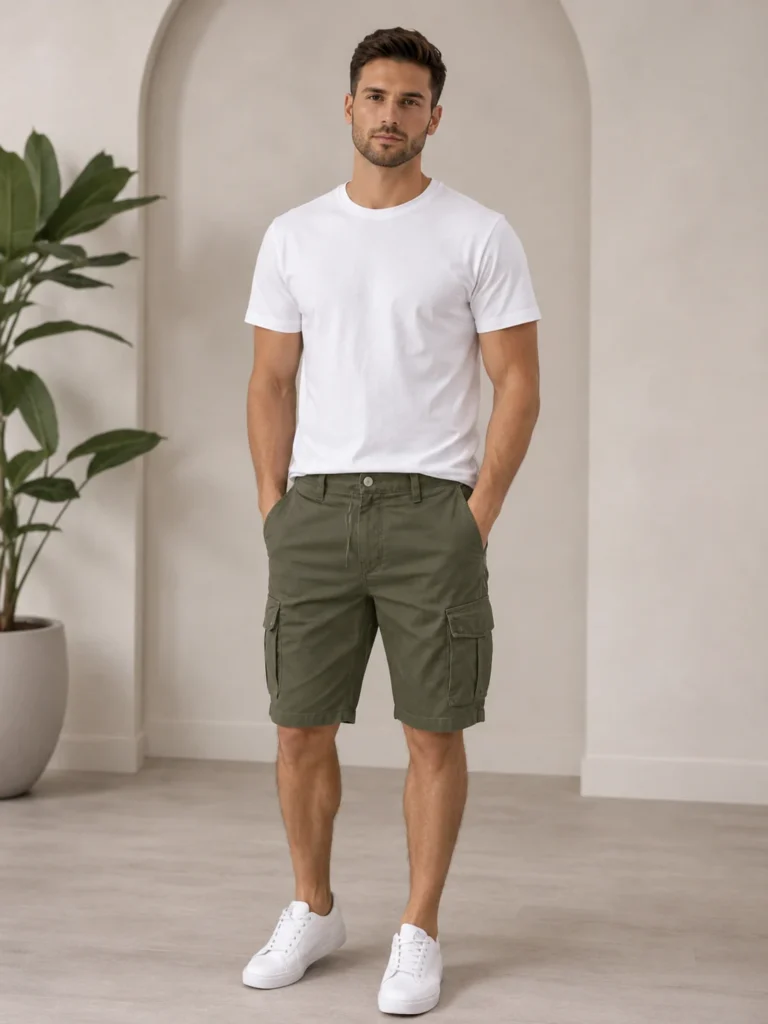 Bermuda Cargo Hombre Verde Oliva Ref. 2613