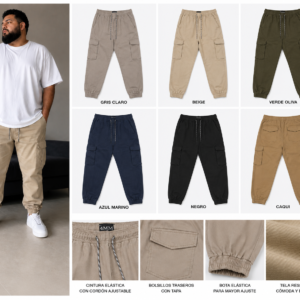 Jogger Tipo Cargo Hombre en Varios Colores